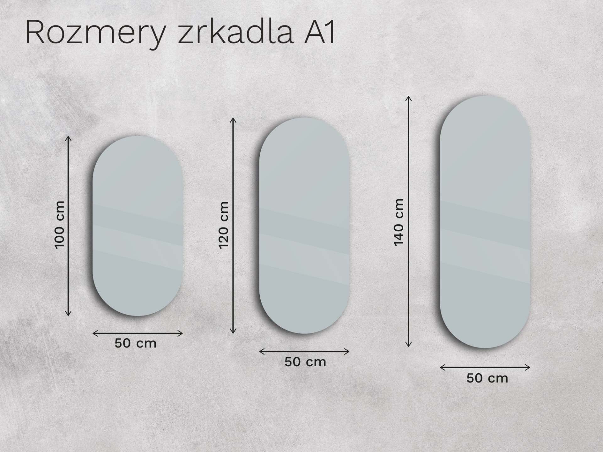 Oválne zrkadlo s LED osvetlením A1